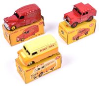 3 Dinky Toys. Mersey Tunnel Police Van (255) in bright red, Mersey Tunnel to sides. An Austin Van '