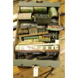 Model railway rolling stock, parts and accessories. Including Bing table top railway track, tunnels,