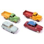 4 French Dinky Toys. Simca 9 Aronde TAXI (24U). In maroon with blue roof, plated wheels (over