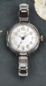 A WWI officer’s silver Rolex Trench watch, the dial with retailer’s name “Garmon, Torquay” (worn),