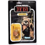 A Kenner Star Wars Return of the Jedi Wicket W. Warrick vintage 3.75" figure. On a sealed 1984 79