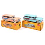 2 Dinky Toys Nash Rambler (173). Example in turquoise with red flash, grey wheels and white rubber