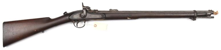 A .451” Westley Richards ‘Monkey Tail’ breech loading percussion carbine, 40¾” overall, barrel 24½”,