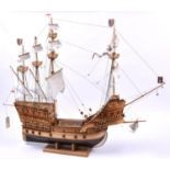 A scratchbuilt model of the Mary Rose. A well constructed and detailed model by Brian Woodley, based