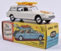 Corgi Toys Citroen Safari Olympic Winter Sports (475). In white with skis and poles to roof, 1964