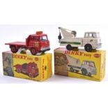 2 Dinky Toys Bedford T.K. Trucks. A Crash Truck (434) in white and green Top Rank livery, example