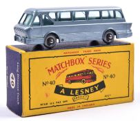 Matchbox Series No.40 Leyland Royal Tiger Long Distance Coach. In light metallic steel blue with