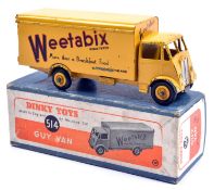 Dinky Supertoys Guy Van (514). In yellow Weetabix livery, with yellow wheels, complete with both