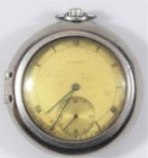 Longines pocketwatch. Plated case marked Eigentumer, SS, fuhrungshauptamt, waffeninspektion, Berlin,