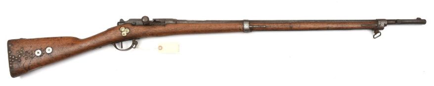 A French 11m Model 1874/80 Gras bolt action SS rifle, number 49623, the receiver marked ‘Manufacture