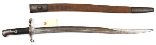 A scarce sword bayonet for the P1863 Whitworth rifle, with circular mortise slot, stamps (faint)