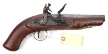 A 16 bore flintlock small holster pistol of constabulary type, by Brander & Potts, c 1820, 12”