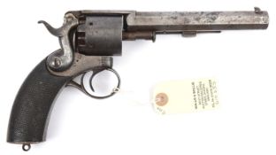 A scarce 6 shot 54 bore Westley Richards patent SA percussion revolver, numbered 19 on barrel and