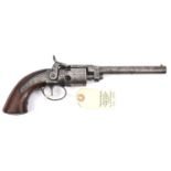 A 6 shot .31” Massachusetts Arms Co Wesson Leavitt’s Patent SA side hammer pocket percussion