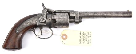 A 6 shot .31” Massachusetts Arms Co Wesson Leavitt’s Patent SA side hammer pocket percussion