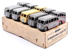 A scarce Dinky Toys Trade Pack for '6 Observation Coach 29F'. Containing 5- 4 examples in shades