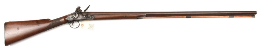 An SB 16 bore flintlock sporting gun, c 1820, 51” overall, round barrel 35” with B’ham proofs and