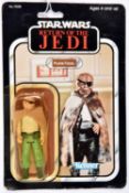 A Kenner Star Wars Return of the Jedi Prune Face vintage 3.75" figure. On a sealed 1983 77 back card