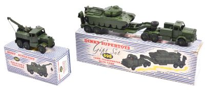 2 Dinky Military Supertoys. Gift Set 698 - Tank Transporter With Tank, boxed, complete with all