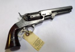 A 6 shot .31” Manhattan SA percussion pocket revolver, barrel 5” marked ‘Manhattan Fire Arms Manufg.