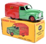 Dinky Toys Austin Van (470). In red and light green SHELL/BP livery. Boxed, minor age wear.