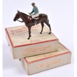2 scarce 'Britains Racing Colours of Famous Owners'. Race horses with H.M. The Queen's Jockey in