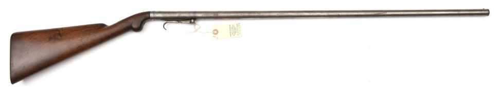 A 21 bore under hammer percussion walking stick shotgun, c 1840, 45½” overall, turn off barrel