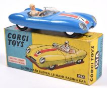 Corgi Toys Lotus Mark Eleven Le Mans Racing Car (151A). In mid blue white/red flash, RN7, with