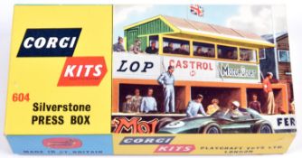 A rare early 1960's Corgi Kits Kit. Silverstone Press Box (604). A seldom seen as new unmade set,