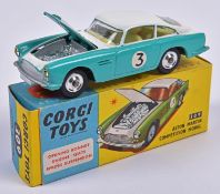Corgi Toys Aston Martin Competition Model (309). in turquoise and white with yellow interior, scarce