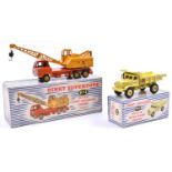 2 Dinky Supertoys. 20-Ton Lorry-Mounted Crane (972). In orange and yellow, with yellow wheels,