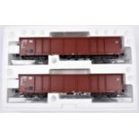 A set of 2x Hubner Gauge One (Spur 1), 45mm, German outline freight wagons. DB Eaos -106