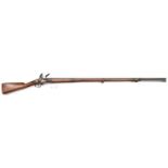 An unusually long early 19th century 14 bore French military flintlock musket, 63” overall, barrel