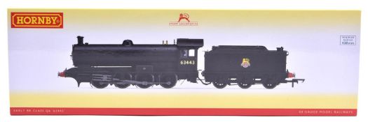 A Hornby Railways BR class Q6 0-8-0 tender locomotive. RN 63443 (R3425). In unlined black livery.