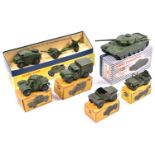 6 Dinky Toys Military items. 25-Poiunder Field Gun Set (697) comprising Field Artillery Tractor,