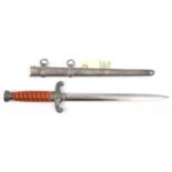 A Third Reich Army officer’s dagger, by Tiger, Solingen, the silver plated hilt having dark orange