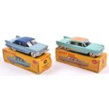 2 Dinky American Cars. Plymouth Plaza (178). In two tone blue. Plus a De Soto Fireflite Sedan (192