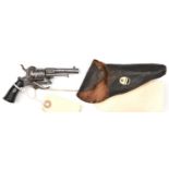 A charming Belgian 6 shot 5mm ladies open frame DA pinfire revolver, 5” overall, round barrel 2¼”,