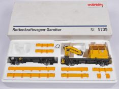 A Marklin Gauge One (Spur 1), 45mm, German outline Rottenkraftwagen-Garnitur (5739) powered crane