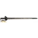 A P1804 Naval boarding cutlass, straight, flat, SE blade, 29”, marked T. Gill on backstrap, large