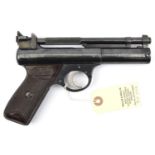 A pre 1958 .177” Webley Senior air pistol, number 1335. GWO & near VGC, retaining virtually all