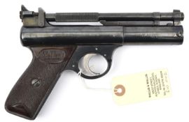 A pre 1958 .177” Webley Senior air pistol, number 1335. GWO & near VGC, retaining virtually all