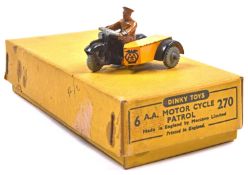 A scarce Dinky Toys Trade Pack of '6 A.A. Motor Cycle Patrol 270'. Containing 6 examples, all in