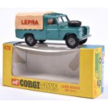 A scarce Corgi Toys LEPRA Land Rover 109" W.B. (438). An example in light metallic green with yellow