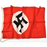 A Third Reich N.S.D.A.P. party flag 66” x 36”, the hoist marked ‘Gesch 1.0 x 1.7’, with stout