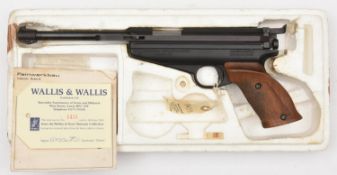A .177” German Feinwerkbau Model 65 sidelever target air pistol, from the Webley & Scott Museum
