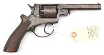 A 5 shot 120 bore Beaumont Adams DA percussion revolver, 9” overall, barrel 4½” engraved ‘Robert