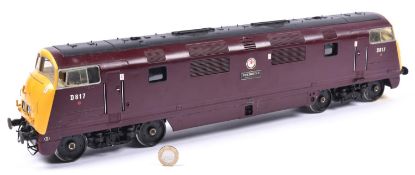 A Gauge One, 45mm, BR Warship Class Bo-Bo diesel locomotive constructed from a Caradoc Models