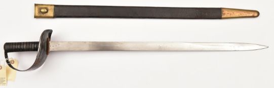 A P1889 Naval cutlass, sharpened straight blade 27½”, DE towards point, with WD and inspector’s