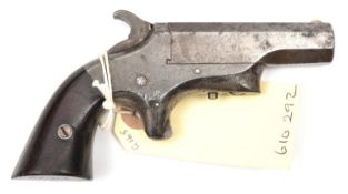 A .41” rimfire Merrimack Arms Co ‘Southerner’ derringer pistol, 5” overall, octagonal barrel 2½”,